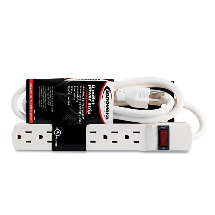 Innovera® Power Strip, 6 Outlets, 6 ft Cord, Ivory (IVR73306) Each