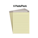 TRU RED™ Notepads, Narrow Rule, 50 Canary Yellow 8.5 x 11.75 Sheets, 6/Pack (TUDTR59921) Pack of 6