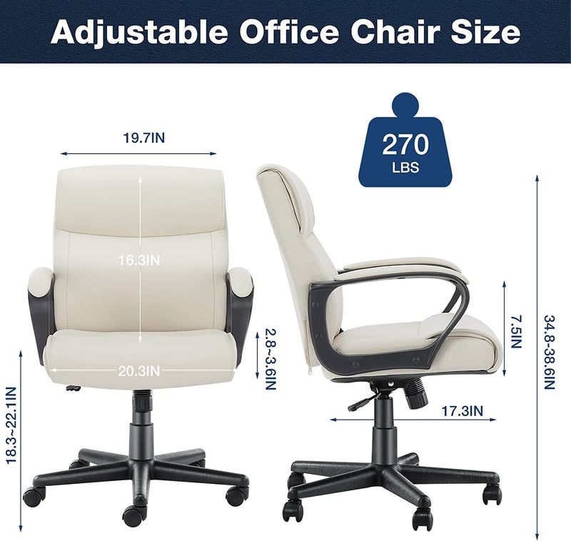 Ergonomic PU Leather Swivel Office Chair