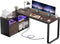 55 Inch L-Shaped Desk with Storage & Power