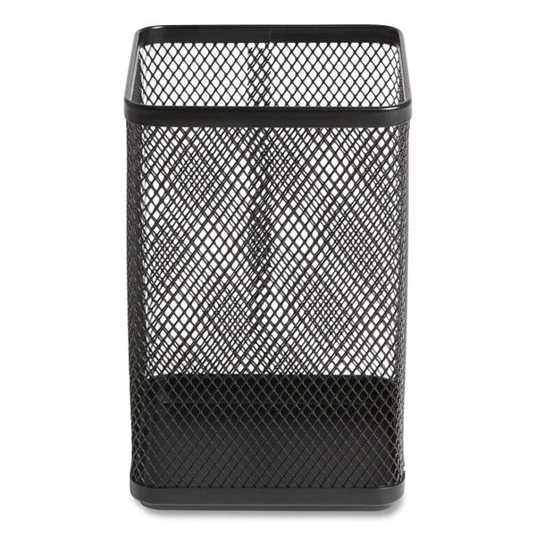 TRU RED™ Wire Mesh Jumbo Pencil Holder, 4.33 x 4.33 x 6.69, Black (TUD24402485)