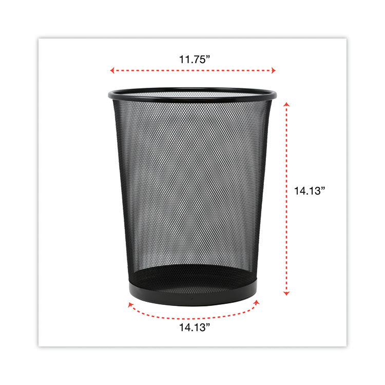 Universal® Mesh Wastebasket, 18 qt, Steel Mesh, Black (UNV20008) Each