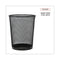 Universal® Mesh Wastebasket, 18 qt, Steel Mesh, Black (UNV20008) Each