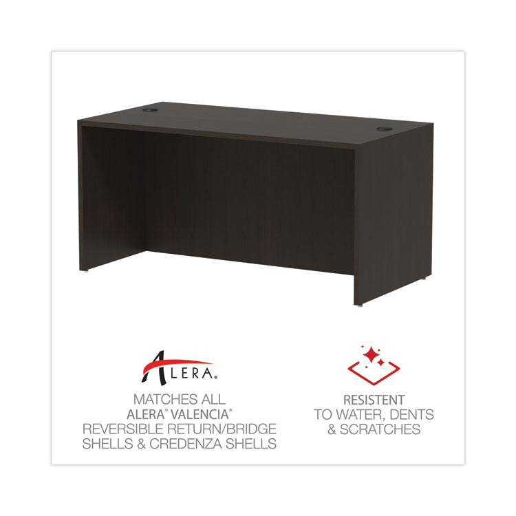 Alera® Alera Valencia Series Straight Front Desk Shell, 59.13" x 29.5" x 29.63", Espresso (ALEVA216030ES) Each