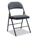 Alera® Alera PU Padded Folding Chair, Supports Up to 250 lb, Black Seat, Black Back, Black Base, 4/Carton (ALECA9416) Case of 4