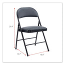 Alera® Alera PU Padded Folding Chair, Supports Up to 250 lb, Black Seat, Black Back, Black Base, 4/Carton (ALECA9416) Case of 4