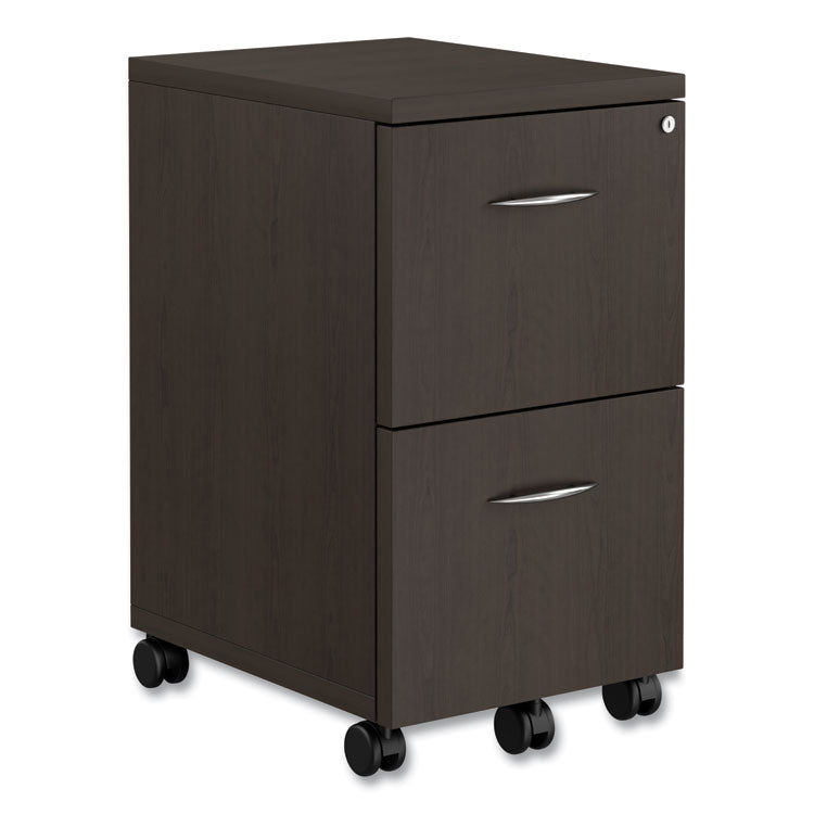 Alera® Alera Valencia Series Mobile Pedestal, Left or Right, 2 Legal/Letter-Size File Drawers, Espresso, 15.38" x 20" x 26.63" (ALEVA582816ES) Each