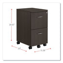 Alera® Alera Valencia Series Mobile Pedestal, Left or Right, 2 Legal/Letter-Size File Drawers, Espresso, 15.38" x 20" x 26.63" (ALEVA582816ES) Each