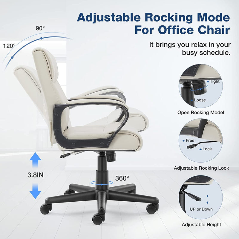 Ergonomic PU Leather Swivel Office Chair